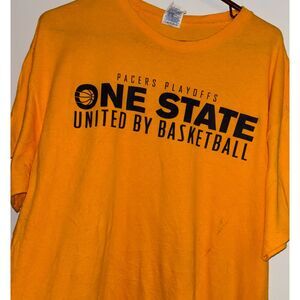 Indiana Pacers 2017 Playoffs One State United by Basketball Yellow TShirt L (A3b